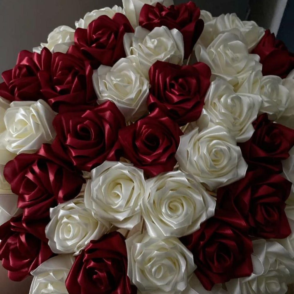 Buquê de cetim verde água delicado