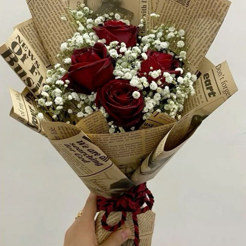 Buquê de cetim pérola para presente dia das mães